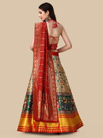 Dazzling Multi Color Satin Fabric Designer Lehenga