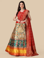 Dazzling Multi Color Satin Fabric Designer Lehenga