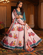 Amazing Pink Color Crepe Fabric Party Wear Lehenga