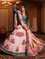 Amazing Pink Color Crepe Fabric Party Wear Lehenga