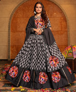 Amazing Black Color Crepe Fabric Party Wear Lehenga
