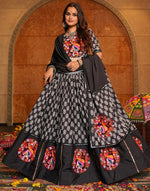 Amazing Black Color Crepe Fabric Party Wear Lehenga