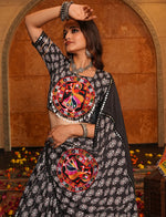 Amazing Black Color Crepe Fabric Party Wear Lehenga
