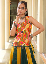 Amazing Mustard Color Cotton Fabric Party Wear Lehenga