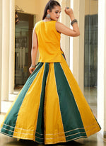 Amazing Mustard Color Cotton Fabric Party Wear Lehenga