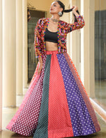 Amazing Multi Color Silk Fabric Party Wear Lehenga