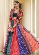 Amazing Multi Color Silk Fabric Party Wear Lehenga