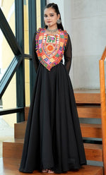 Lovely Black Color Georgette Fabric Gown