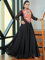 Lovely Black Color Georgette Fabric Gown