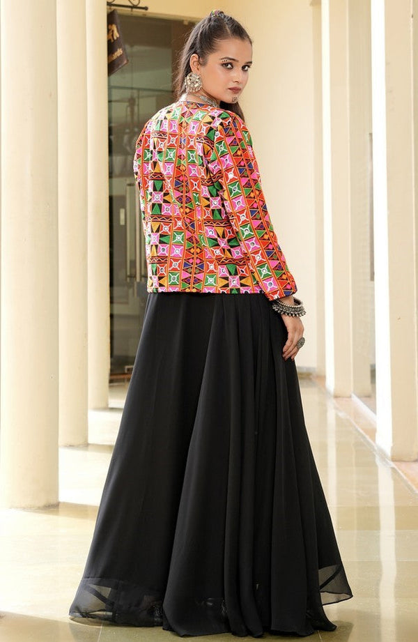 Lovely Black Color Georgette Fabric Gown