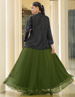 Lovely Green Color Georgette Fabric Gown