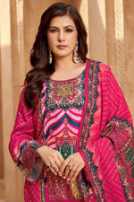 Gorgeous Pink Color Muslin  Fabric Casual Suit