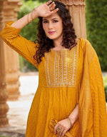 Dazzling Mustard Color Rayon Fabric Designer Suit