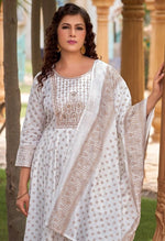Dazzling White Color Rayon Fabric Designer Suit