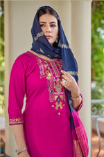 Lovely Pink Color Rayon Fabric Casual Suit