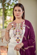 Lovely Cream Color Rayon Fabric Casual Suit