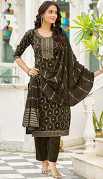Classy Black Color Viscose Fabric Designer Suit