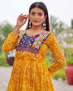 Dazzling Yellow Color Georgette Fabric Gown