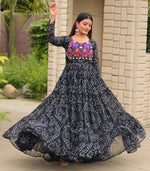 Dazzling Black Color Georgette Fabric Gown