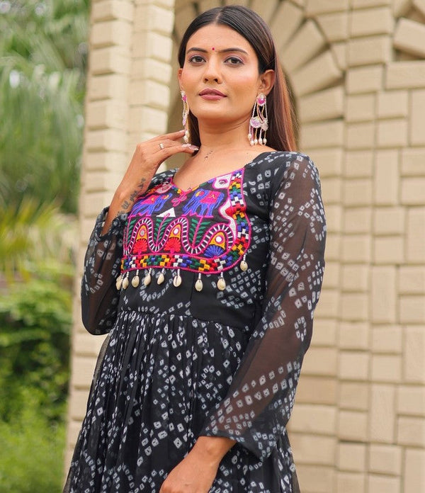 Dazzling Black Color Georgette Fabric Gown