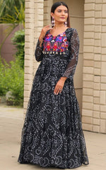 Dazzling Black Color Georgette Fabric Gown