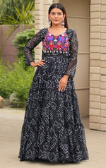 Dazzling Black Color Georgette Fabric Gown
