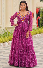 Amazing Magenta Color Georgette Fabric Gown