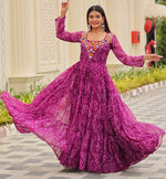 Amazing Magenta Color Georgette Fabric Gown