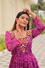 Amazing Magenta Color Georgette Fabric Gown