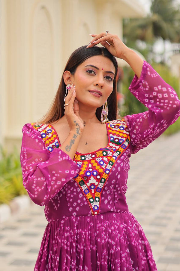 Amazing Magenta Color Georgette Fabric Gown