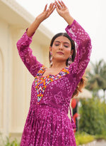 Amazing Magenta Color Georgette Fabric Gown