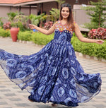 Amazing Blue Color Georgette Fabric Gown