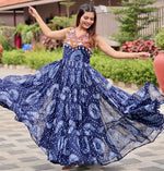 Amazing Blue Color Georgette Fabric Gown