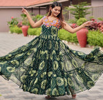 Amazing Green Color Georgette Fabric Gown