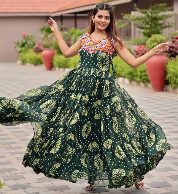 Amazing Green Color Georgette Fabric Gown