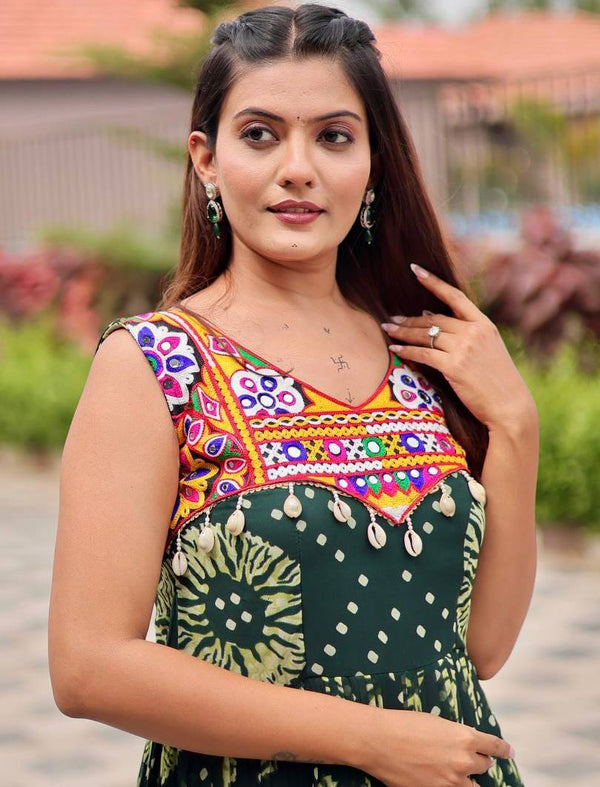 Amazing Green Color Georgette Fabric Gown