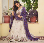 Impressive Cream Color Tissue Fabric Party Wear Lehenga