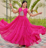 Beautiful Magenta Color Georgette Fabric Gown