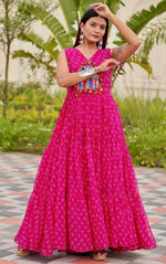 Beautiful Magenta Color Georgette Fabric Gown
