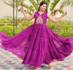 Beautiful Purple Color Georgette Fabric Gown