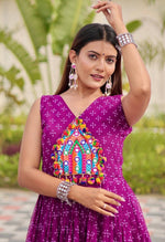 Beautiful Purple Color Georgette Fabric Gown