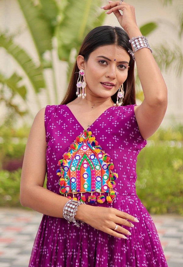 Beautiful Purple Color Georgette Fabric Gown