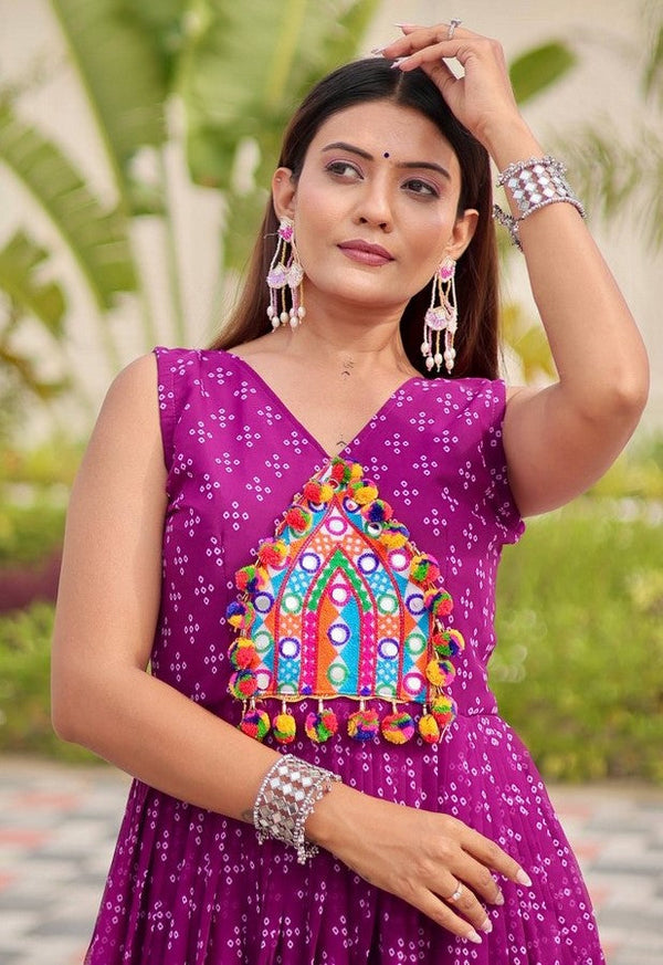 Beautiful Purple Color Georgette Fabric Gown