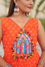 Beautiful Orange Color Georgette Fabric Gown