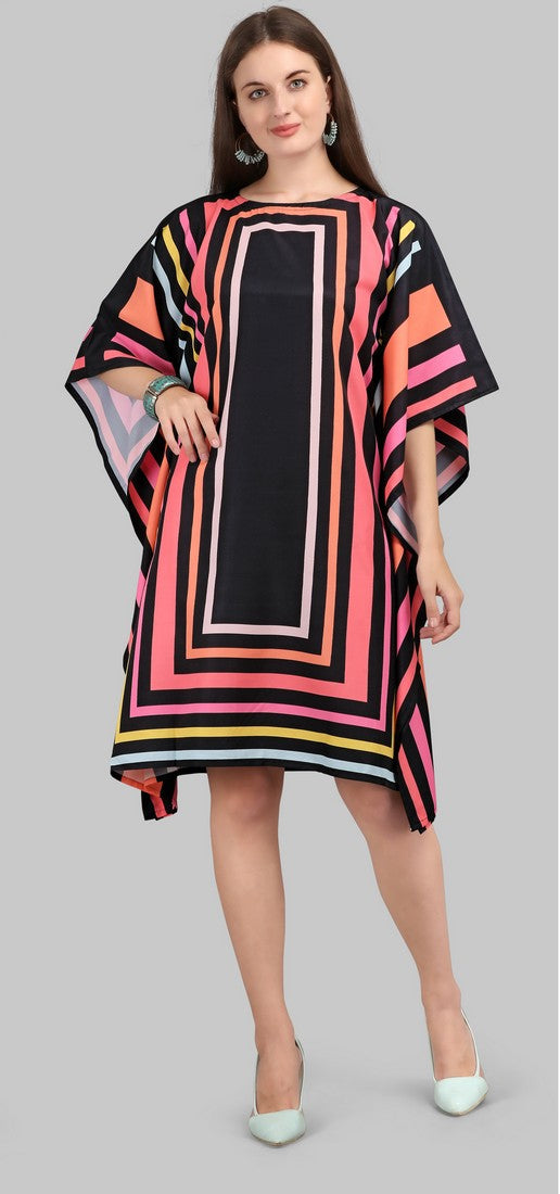 Lovely Black Color Polyester Fabric Kaftan