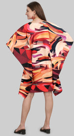 Lovely Multi Color Polyester Fabric Kaftan