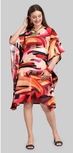 Lovely Multi Color Polyester Fabric Kaftan