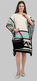 Lovely White Color Polyester Fabric Kaftan