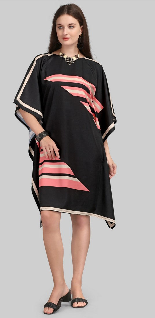 Lovely Black Color Polyester Fabric Kaftan