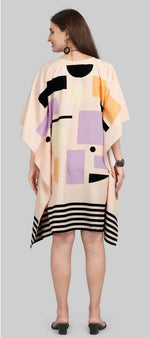 Lovely Cream Color Polyester Fabric Kaftan